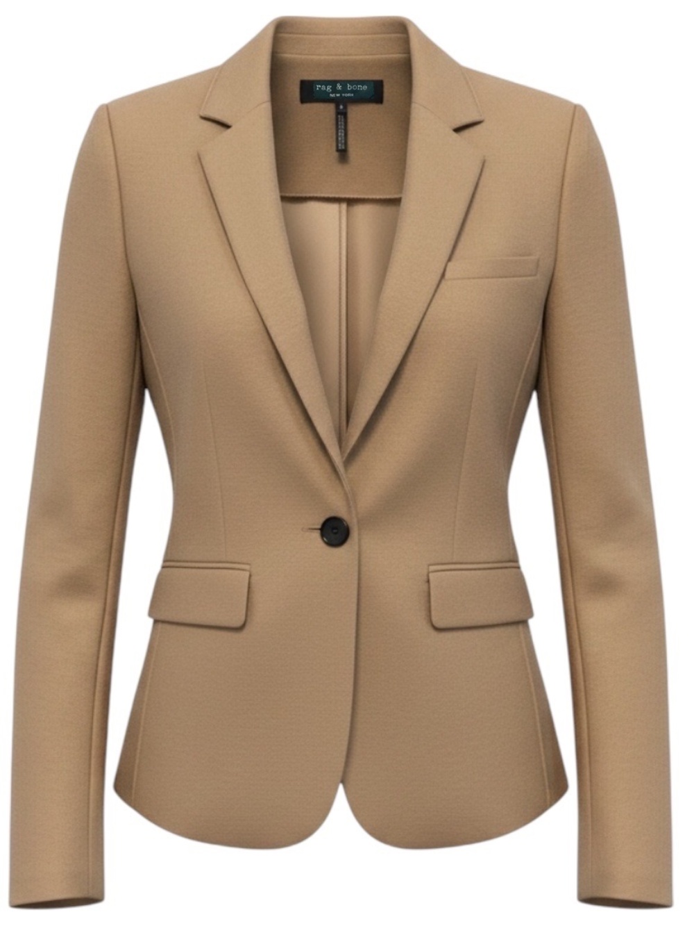 RAG & BONE TAN ONE BUTTON WOOL JACKET
